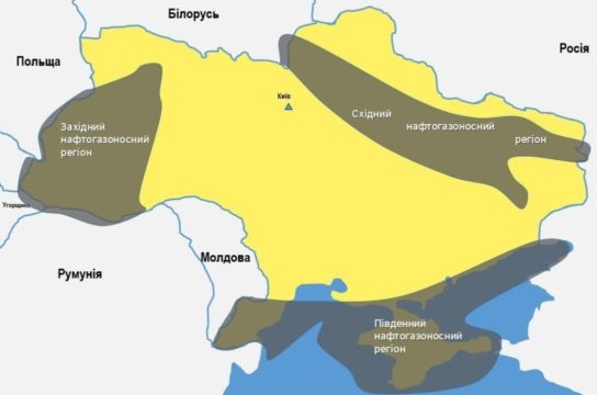 Карта нефтяных районов Украины
