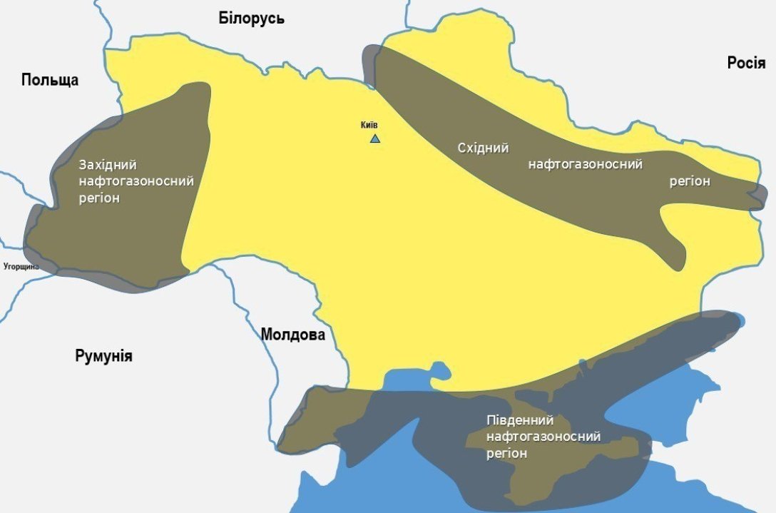 Карта нефти и газа украины