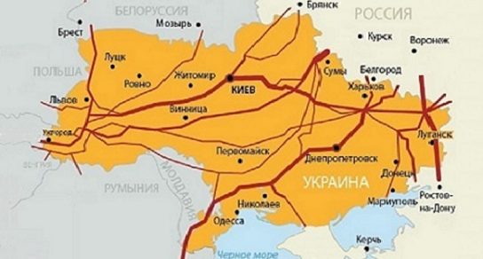 Транзитные пути российского газа через Украину