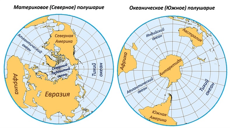 Карта полушарий онлайн в хорошем качестве