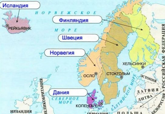 Северная Европа на карте