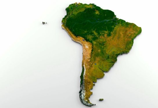 Изображение материка Южная Америка