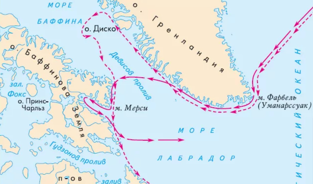 Гудзон на карте. Маршрут экспедиции Уильям баффин. Девисов пролив пролив.