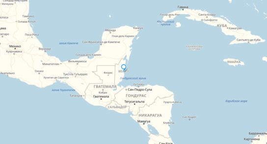 Юкатанский пролив на карте
