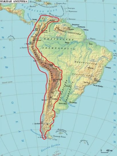 Где находятся горы Анды Южной Америки