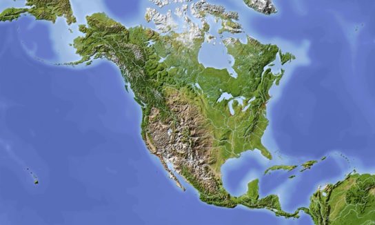 В каких полушариях располагается Северная Америка