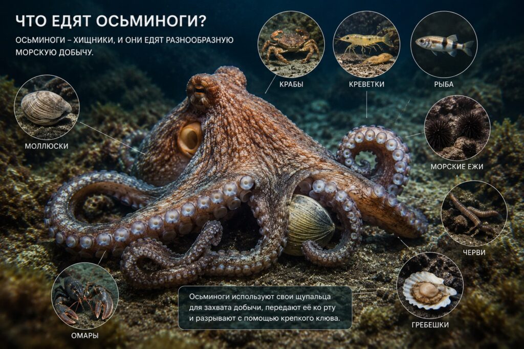 Чем питаются осьминоги