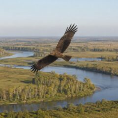 Хищные птицы Новосибирской области — коршун над поймой Оби