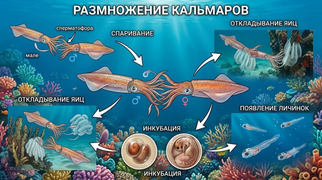Размножение кальмаров